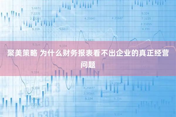 聚美策略 为什么财务报表看不出企业的真正经营问题